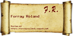 Forray Roland névjegykártya